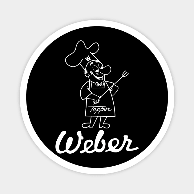 Grill Giants Weber Classic Vintage Topper White Print Magnet by Grill Giants